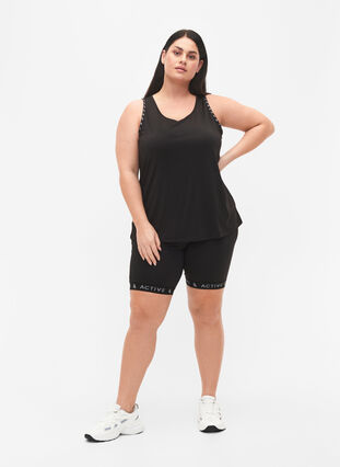 Ensfarvet træningstop, Black, Model image number 2