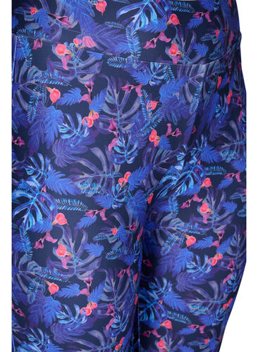 Træningstights med 7/8 længde og print, Blue Leaf AOP, Packshot image number 2