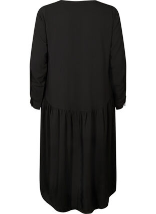 Midikjole med lange ærmer, Black, Packshot image number 1