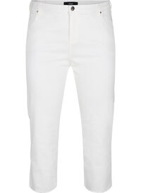 7/8 jeans med rå kanter og høj talje