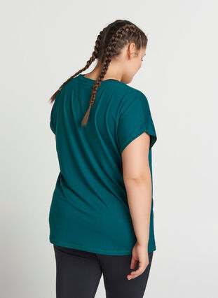 Ensfarvet trænings t-shirt, Deep Teal, Model image number 1