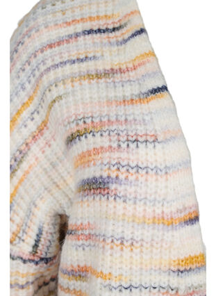 Meleret strik cardigan med cropped ærmer, Multi Color, Packshot image number 2