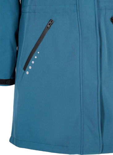 Lang softshell jakke med hætte, Stargazer Solid, Packshot image number 3