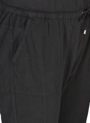 Løse cargobukser i bomuld, Black, Packshot image number 2