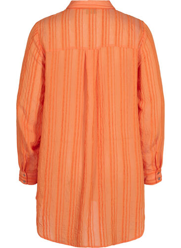 Lang stribet skjorte med lange ærmer, Harvest Pumpkin, Packshot image number 1