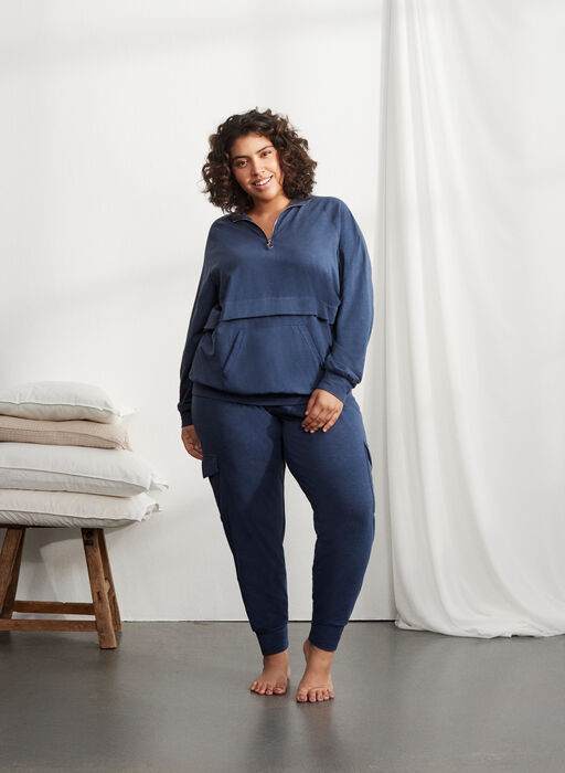 Sweatpants med cargolommer Blå - 42-60 - PlusLet