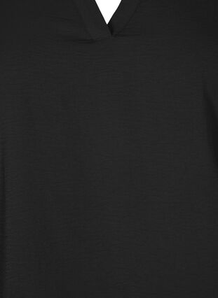 Bluse med smock og 3/4 ærmer, Black, Packshot image number 2