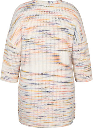 Meleret strik cardigan med cropped ærmer, Multi Color, Packshot image number 1