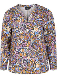 Bluse i viskose med paisleyprint