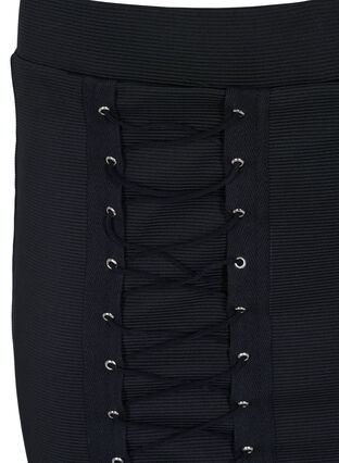 Tætsiddende nederdel med snøre, Black, Packshot image number 2