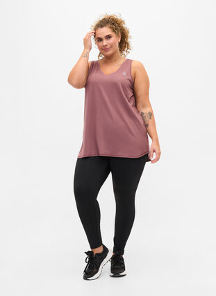 Træningstop med v-udskæring, Rose Taupe, Model image number 2