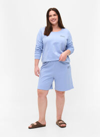 Sweatshorts med tekstprint, Blue Heron, Model