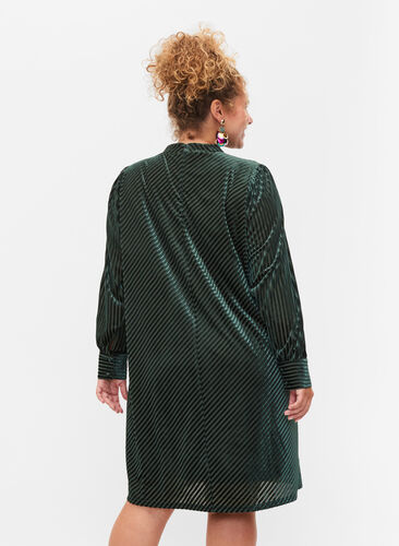 Strukturmønstret kjole i velour, Scarab, Model image number 1