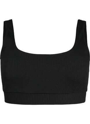 Bikini top med crepe struktur, Black, Packshot image number 0