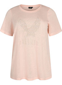T-shirt med nitter og rund hals