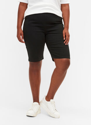 Tætsiddende shorts med baglommer, Black, Model image number 2