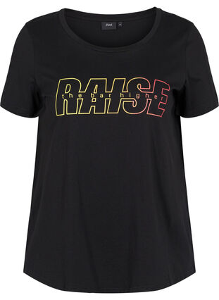 Trænings t-shirt med print, Black w. Raise, Packshot image number 0
