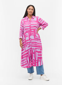 Printet maxikjole i viskose, Rose Violet AOP, Model