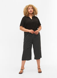 Culottebukser med print, Black w. Dots, Model