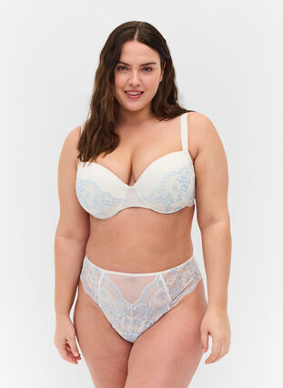 Blonde g-streng med regulær talje, Tofu w. blue, Model image number 0