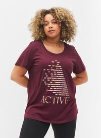 Trænings t-shirt med print, Fig w. flower logo, Model