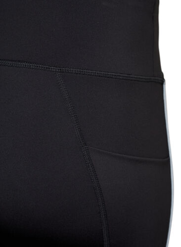 Træningstights med refleks og sidelomme, Black, Packshot image number 3