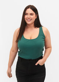 2-pak basis tanktop i rib, Mallard Green/Black, Model