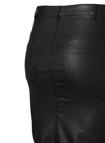 Coated nederdel med slids , Black, Packshot image number 2