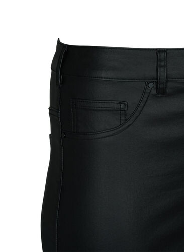 Coated nederdel med slids , Black, Packshot image number 2