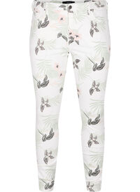 Højtaljede Amy jeans med blomsterprint