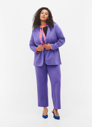 Enkel blazer med knaplukning, Ultra Violet, Model image number 2