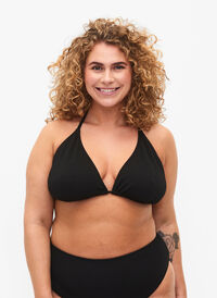 Trekants bikini bh med crepe struktur, Black, Model