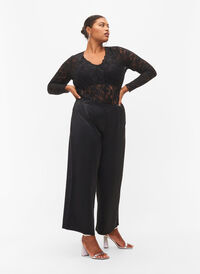 Satinbukser med vidde, Black, Model