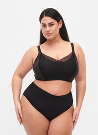 Trusser med mesh og regulær talje, Black, Model
