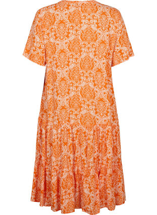 Kortærmet viskose kjole med print, Exuberance Oriental, Packshot image number 1
