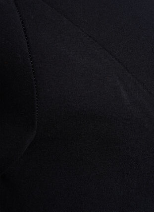 Ensfarvet kjole med 3/4 ærmer og slids, Black, Packshot image number 3