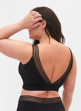 Bikini top med mesh , Black, Model image number 1