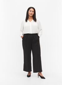 Flared bukser med lommer, Black, Model