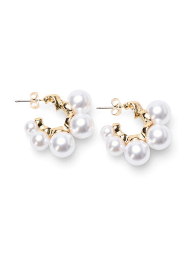 Perle hoops, Gold w. Pearl, Packshot image number 0