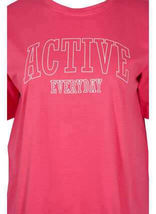 Trænings t-shirt i bomuld, Azalea, Packshot image number 2