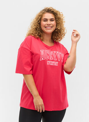 Trænings t-shirt i bomuld, Azalea, Model image number 0