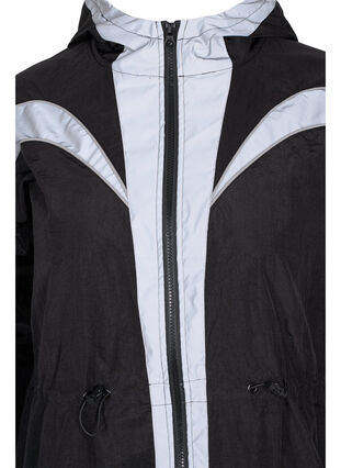 Sportsjakke med reflekser og regulerbar talje, Black w. Reflex, Packshot image number 2