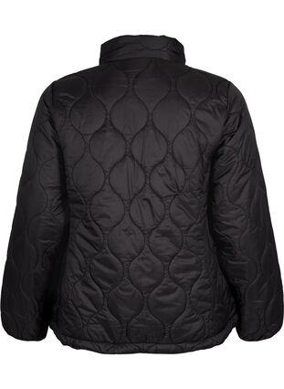 Quiltet jakke med lynlås og lommer , Black, Packshot image number 1