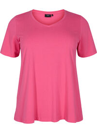 Ensfarvet basis t-shirt i bomuld