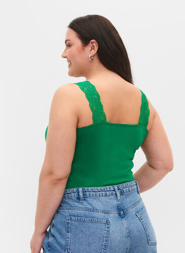 2-pak top med blonder, Navy B/Jolly Green, Model image number 1