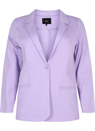Enkel blazer med knaplukning, Purple Rose, Packshot image number 0
