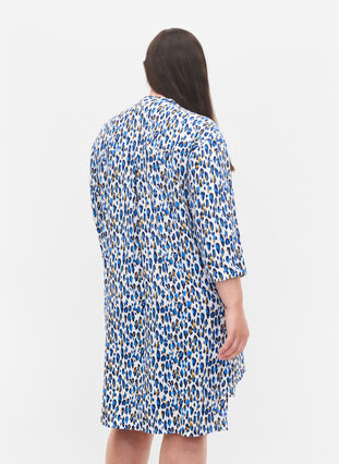 Viskose tunika med leo-print, Blue Leo AOP, Model image number 1