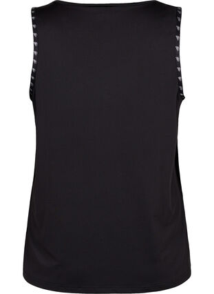Ensfarvet træningstop, Black, Packshot image number 1
