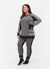 Skiunderbukser med uld, Medium Grey Comb, Model