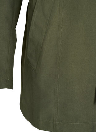 Trenchcoat med bælte og lommer, Grape Leaf, Packshot image number 3